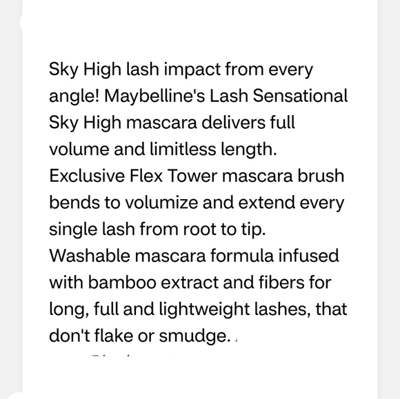 🐢2/$15 Maybelline Lash Sensational Sky High Washable Mascara Cosmic Black - Picture 9 of 10